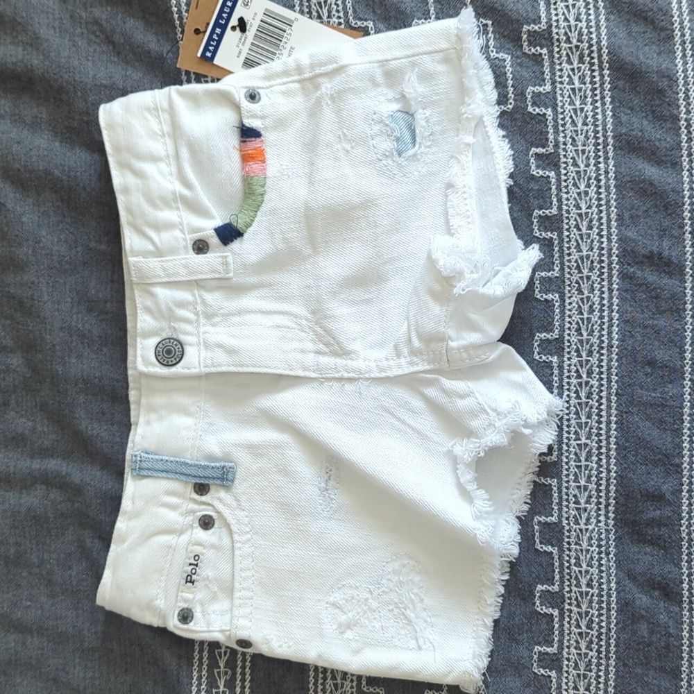 Polo Ralph Lauren Girls White Jean Shorts